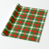 Christmas Red Green White Flannel Plaid Design Cadeaupapier (Uitgerold)