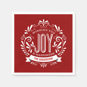 CHRISTMAS RED HOLIDAY JOY CHALKBOARD GEPERSONALISE SERVET