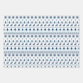 CHRISTMAS REIN DEER LAPLAND PATROON Red Blue WPS3 Inpakpapier Vel (Voorkant 2)