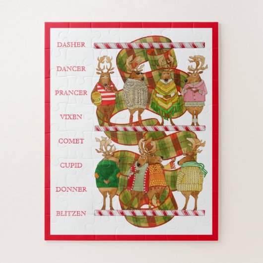CHRISTMAS REINDEER 16x20 Big Pieces Puzzle (Vertical)