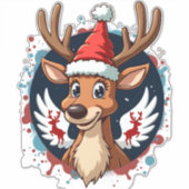 christmas Reindeer (2) Sticker (Voorkant)