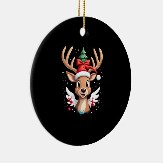 christmas Reindeer (4) Keramisch Ornament (Rechts)