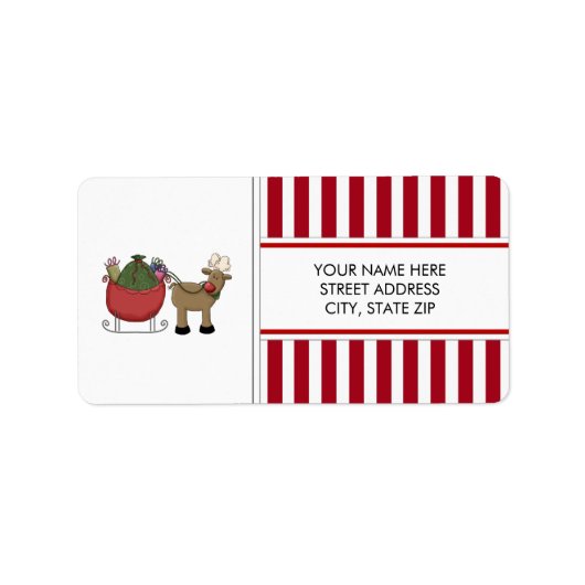 Christmas Reindeer Adresse Étiquette (Devant)