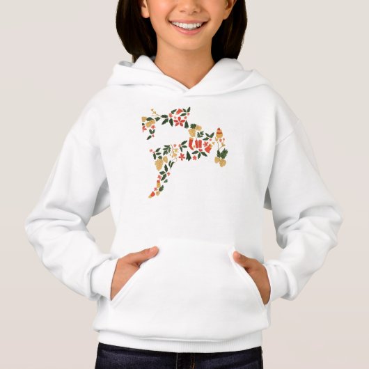 Christmas Reindeer Collage Hoodie – Festive Holida (Devant)