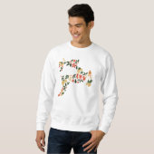 Christmas Reindeer Collage Hoodie – Festive Holida Trui (Voorkant volledig)