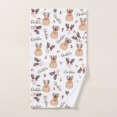 Christmas Reindeer et Mittens (Serviette à main)