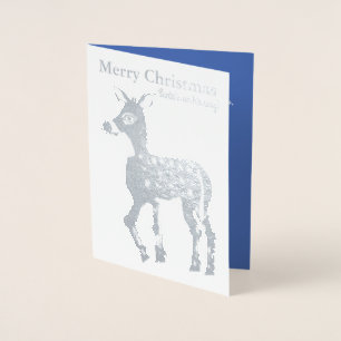 Christmas Reindeer Gold Foil Wenskaart Folie Kaarten