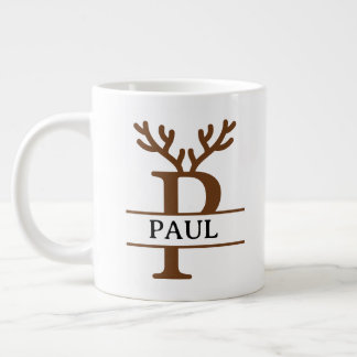 Christmas Reindeer holiday Mug, Custom winter  Extra Grote Beker