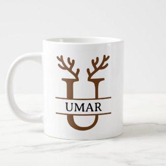 Christmas Reindeer holiday Mug, Custom winter  Extra Grote Beker