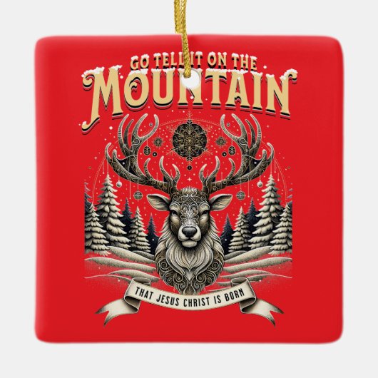 Christmas Reindeer Keramisch Ornament (Voorkant)