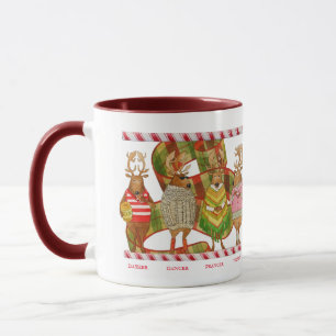 CHRISTMAS REINDEER Maroon Combo Mug