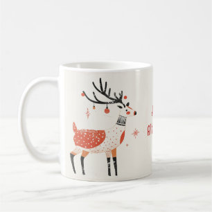 Christmas Reindeer Mok Nordic Holiday Design