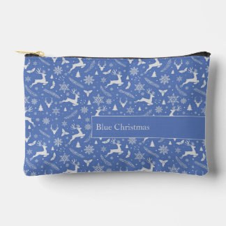 Christmas Reindeer Pattern Blue with Text Etui
