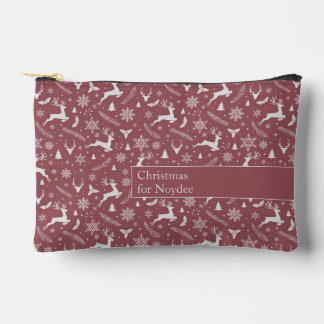 Christmas Reindeer Pattern Red with Text Etui