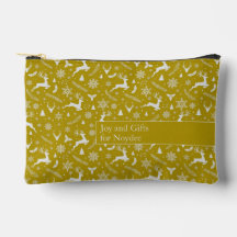 Christmas Reindeer Pattern Yellow with Text