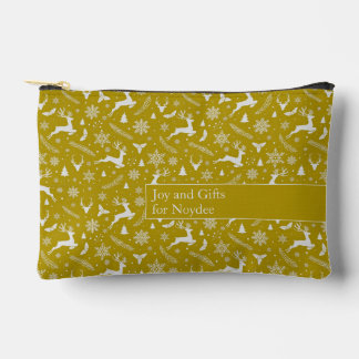 Christmas Reindeer Pattern Yellow with Text Etui