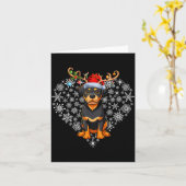 Christmas Reindeer Santa Hat Rottweiler Lovers Xma Kaart (Gele Bloem)