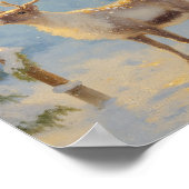 Christmas Reindeer Under the Lamp Light Poster (Hoek)