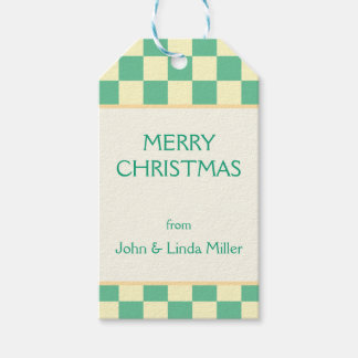 Christmas Retro Checker Pattern Cadeaulabel