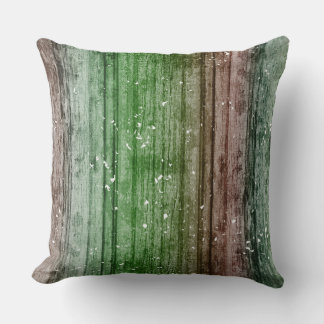 Christmas Retro Red Green Rustic Wood Texture  Kussen