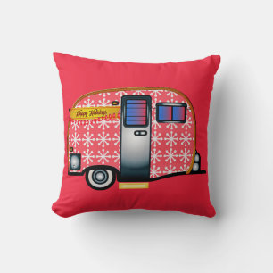 CHRISTMAS RETRO VINTAGE CAMPER TRAILER COUSSINS