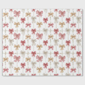 Christmas Ribbon Grid Pattern Cadeaupapier (Vlak)