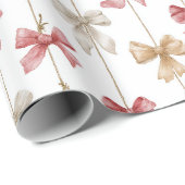 Christmas Ribbon Grid Pattern Cadeaupapier (Rol Hoek)