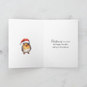 Christmas Robin Pine Baubles Kaart (Binnen)