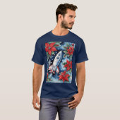 Christmas Rocket Launch With Poinsettias At Night T-shirt (Voorkant volledig)