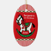 Christmas Rocking Horse Gepersonaliseerd Ornament (Rechts)