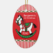 Christmas Rocking Horse Gepersonaliseerd Ornament (Links)