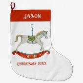 Christmas Rocking Horse With Name Grote Kerstsok (Voorkant)
