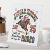 Christmas Rodeo Jingle Horse Reclamebord Met Voetstuk (Insitu)