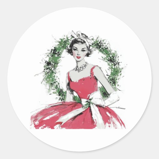 Christmas  ronde sticker (Voorkant)