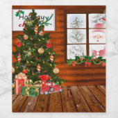 Christmas  room  wijn etiket (Enkel label)