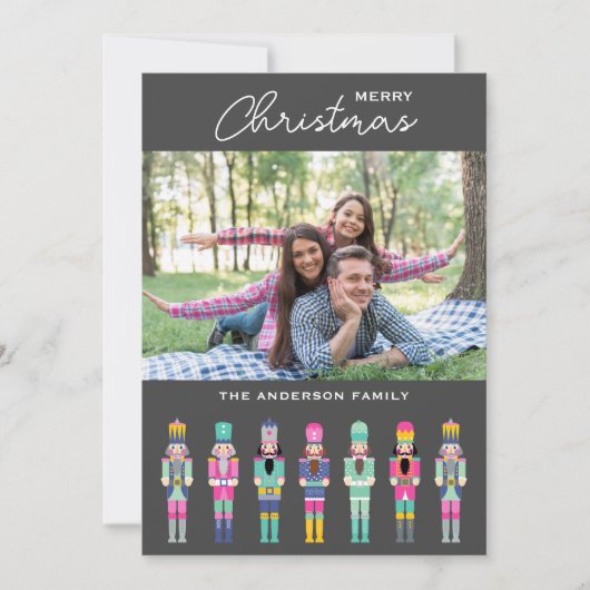 CHRISTMAS ROSE NUTCRACKER PHOTO GREETING CARTE (Devant)