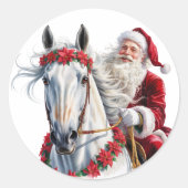 Christmas round sticker for Horse Lovers (Devant)
