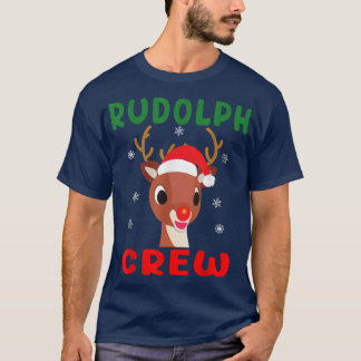 Christmas Rudolph Crew Family Matching Pajamas Xma T-shirt