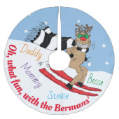 Christmas Rudolph Skiing Kerstboom Rok (Voorkant)