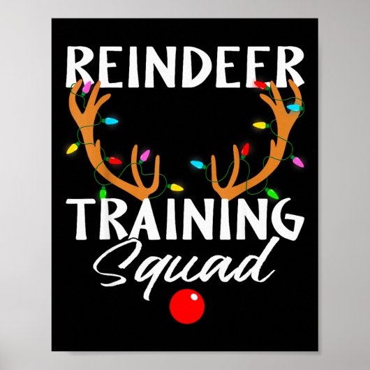 Christmas Running Reindeer Runner Training Squad T Poster (Voorkant)