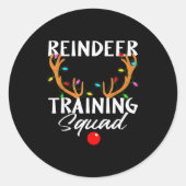 Christmas Running Reindeer Runner Training Squad T Ronde Sticker (Voorkant)