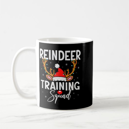 Christmas Running Team Funny Reindeer Training Squ Koffiemok (Links)
