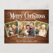 Christmas Rustic 3 PHOTO Grey Carte de vacances (Devant)