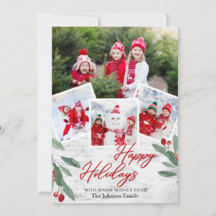 Christmas Rustic Photo Collage Famille Carte de va