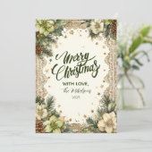 Christmas Rustic Woodland Charm Feestdagenkaart (Staand voorkant)