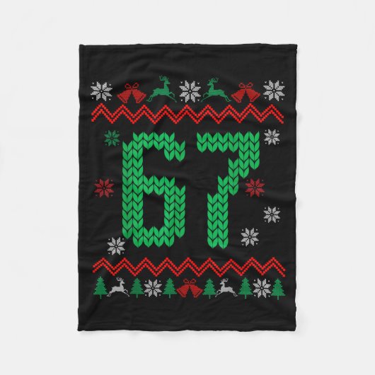 Christmas Santa 67 Six Seven Meme Ugly Sweater Fleece Deken (Voorkant)