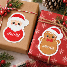 Christmas Santa and Gingerbread with Custom Names