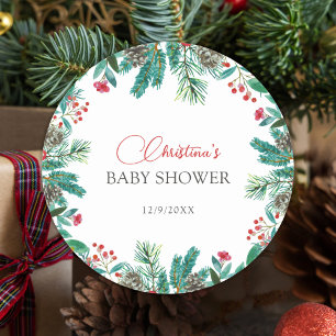 Christmas Santa Baby Genderneutraal Gepersonalisee Ronde Sticker