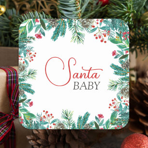 Christmas Santa Baby Genderneutraal Vierkante Sticker