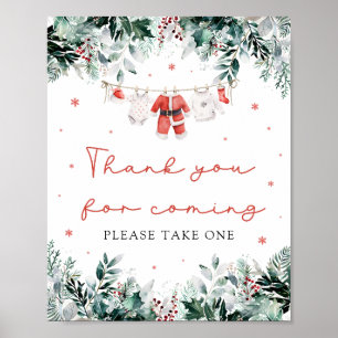 Christmas Santa Baby shower Bedankt voor je komst Poster